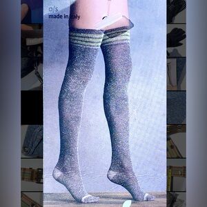 Blue Women’s Thigh High Above The Knee Socks By Lemon Made In Italy One Size Md
